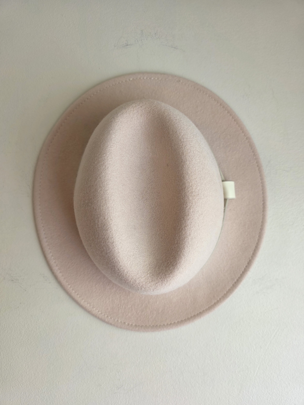 J.Crew Blush Pink Wool Fedora Hat M/L NWT Wide Brim Luxury Style - Picture 3 of 10